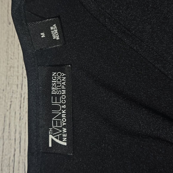 New York & Company Women's Wrap Front Satin High Low Dress Black Size M NWOT - Picture 9 of 11